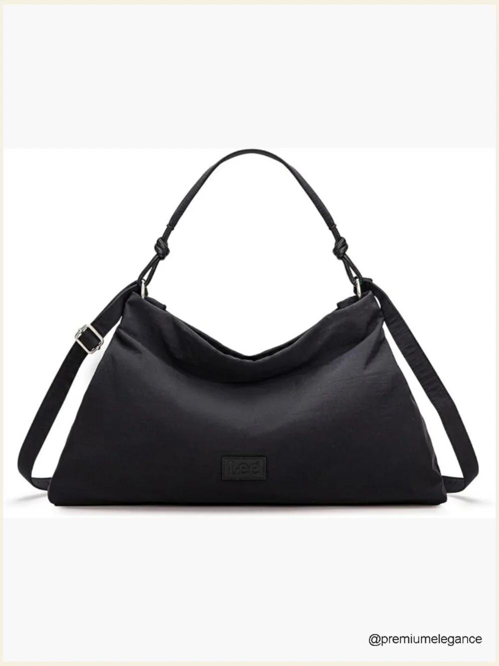 Large Nylon Hobo Crossbody Bag with Adjustable Strap